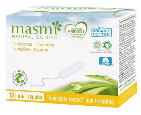 Tampons en coton biologique avec applicateur 18 unités