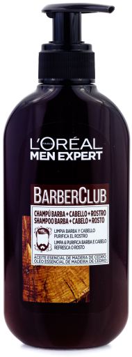 BarberClub Shampooing Barbe, Cheveux et Visage 3en1 200 ml