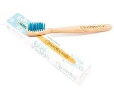 Brosse à dents enfant en bambou bleu