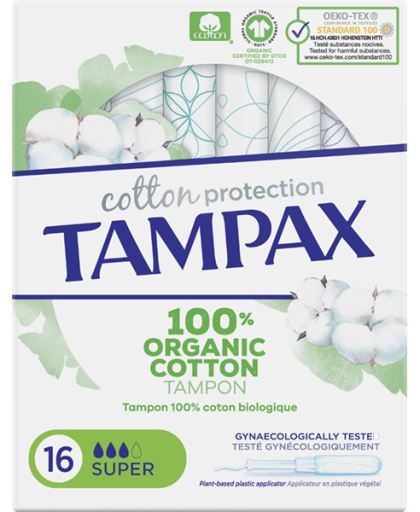 Tampons Super Bio Protection Coton 16 Unités