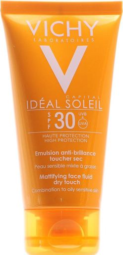 Capital Soleil Fluide Visage Matifiant Toucher Sec 50 ml