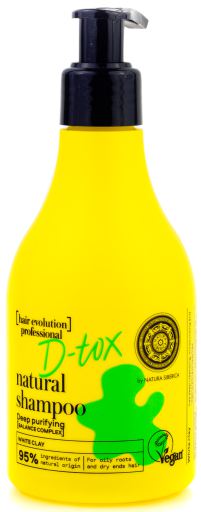 Shampoing Naturel à l&#39;Argile Blanche D Tox Nettoyant en Profondeur 245 ml