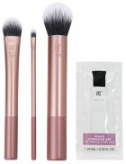 Ensemble de pinceaux de maquillage et gel nettoyant 4 unités