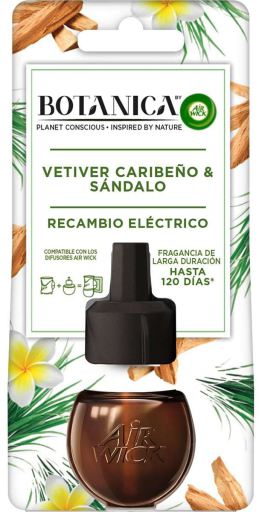 Recharge désodorisant électrique Botanica vétiver et bois de santal des Caraïbes