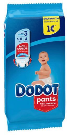 DODOT PANTS TALLA 3 6-11 KG 36 UND