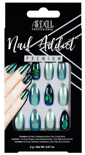 Nail Addict Faux Ongles Vert Pailleté Chrome