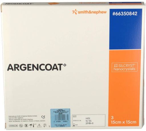 Argencoat Pansement 15 X 15 cm 3 Unités