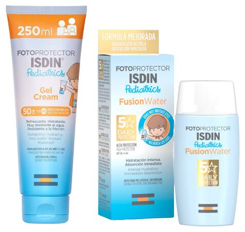 Gel-crème solaire pédiatrique SPF 50+ + Eau de Fusion SPF 50