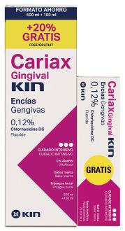 Cariax Bain de Bouche Gingival 500 ml + 100 ml et Dentifrice 100 ml