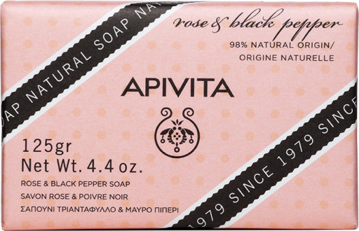 Savon Naturel Savon à la Rose et au Poivre Noir 125 gr