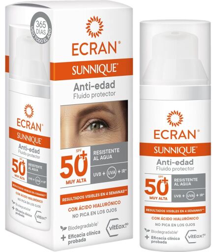 Sunnique Fluide Visage Anti-Âge SPF 50+ 50 ml