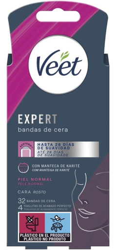 Bandes de cire épilatoire faciale Expert 16 unités