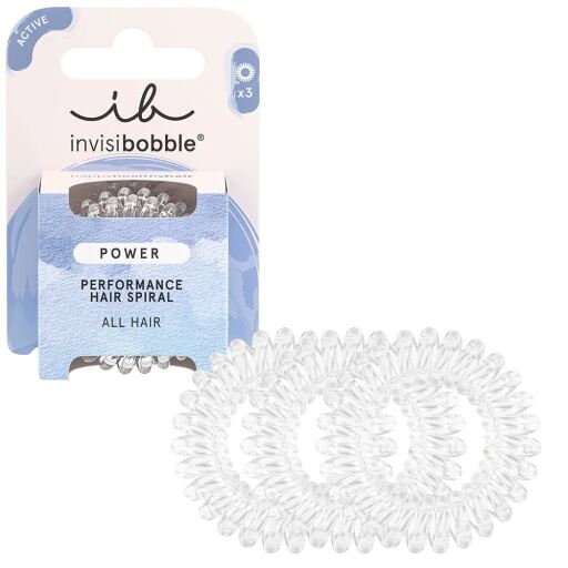 Power Crystal Clear élastique à cheveux 3 pièces