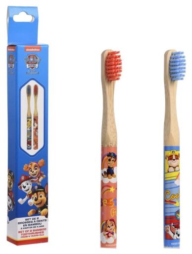 Paw Patrol Brosse à Dents en Bambou 2 Pièces