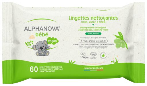 Lingettes Bio Extra Douces Bébé 60 Unités