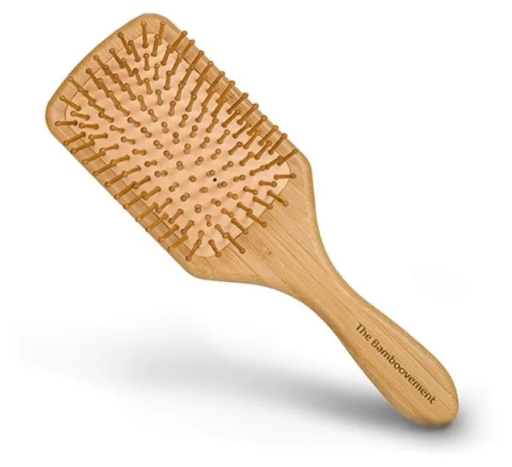 Brosse à cheveux en bambou, palette rectangulaire