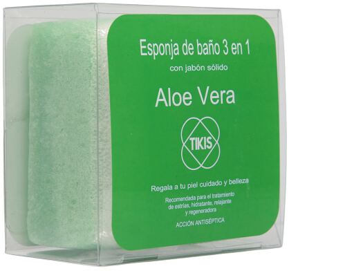 Éponge Carrée Au Savon Aloe Vera 100 gr