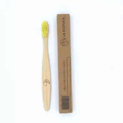 Brosse à dents en bambou pour enfants Soft Yellow