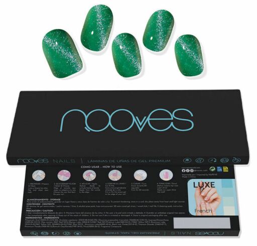 Feuilles d&#39;ongles en gel vert œil de chat Jade Glass 20 unités